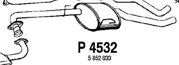 FENNO Средний глушитель выхлопных газов P4532