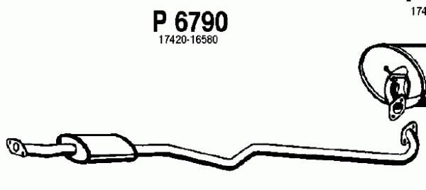 FENNO Средний глушитель выхлопных газов P6790