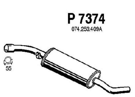 FENNO Средний глушитель выхлопных газов P7374