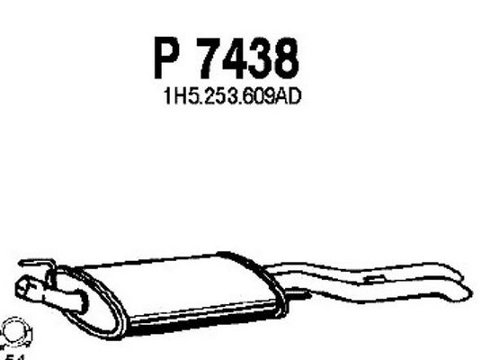 FENNO Глушитель выхлопных газов конечный P7438