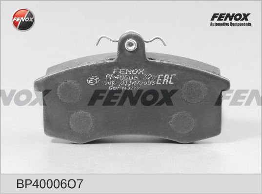 FENOX Комплект тормозных колодок, дисковый тормоз BP40006O7