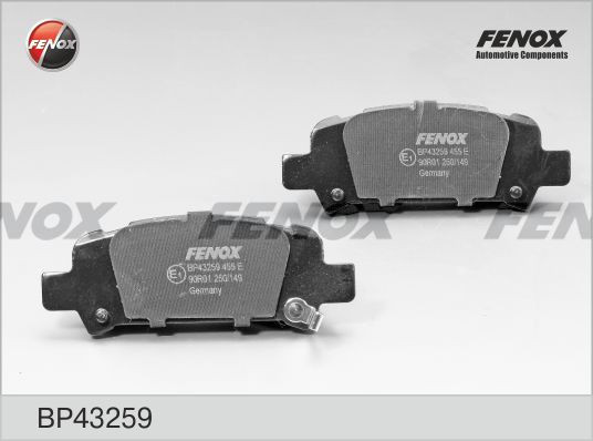 FENOX Комплект тормозных колодок, дисковый тормоз BP43259