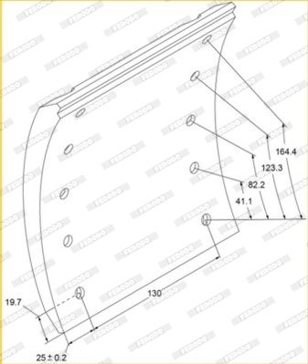 FERODO Piduriklotsi komplekt,trummelpidur K19191.1-F3504