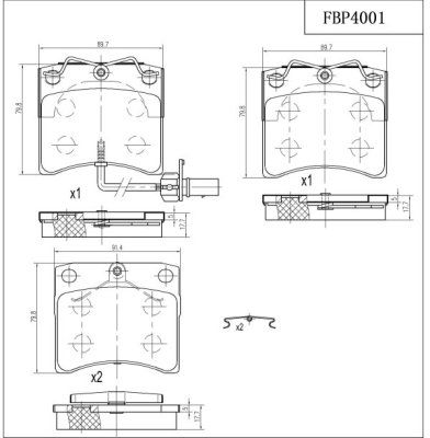 FI.BA Комплект тормозных колодок, дисковый тормоз FBP4001