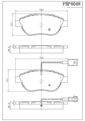 FI.BA Комплект тормозных колодок, дисковый тормоз FBP4048
