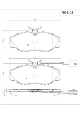 FI.BA Комплект тормозных колодок, дисковый тормоз FBP4105