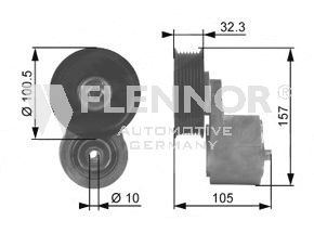 FLENNOR Натяжной ролик, поликлиновой ремень FA99054