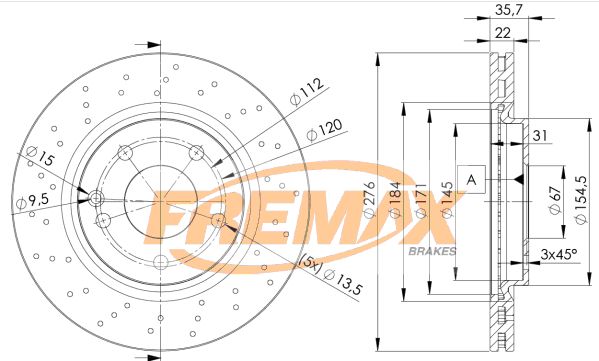 FREMAX Тормозной диск BD-0115