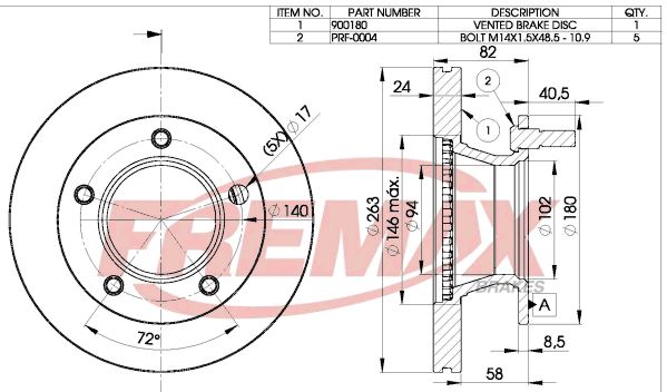 FREMAX Тормозной диск BD-0180