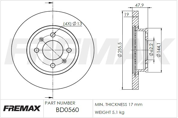 FREMAX Тормозной диск BD-0560