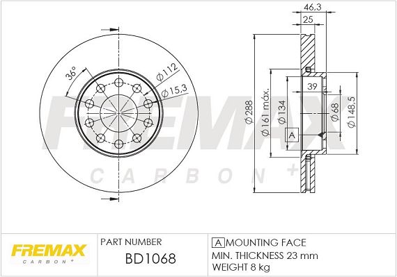 FREMAX Тормозной диск BD-1068