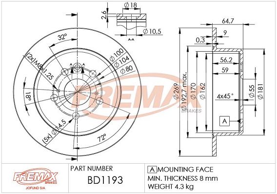 FREMAX Тормозной диск BD-1193