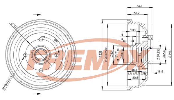 FREMAX Тормозной барабан BD-1241