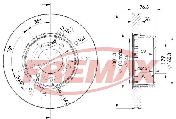 FREMAX Тормозной диск BD-2215