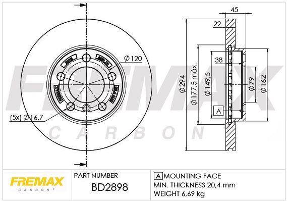 FREMAX Тормозной диск BD-2898