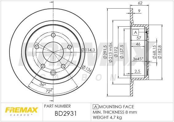 FREMAX Тормозной диск BD-2931
