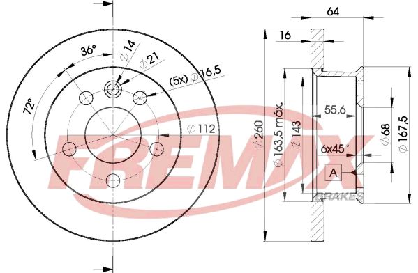 FREMAX Тормозной диск BD-3013