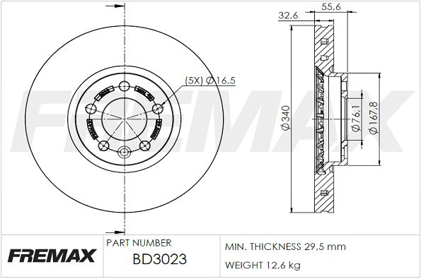 FREMAX Тормозной диск BD-3023