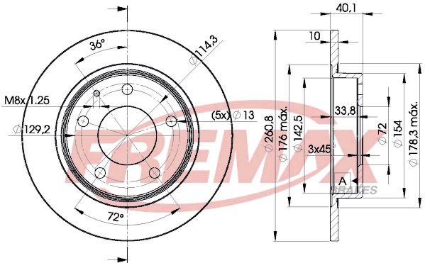 FREMAX Тормозной диск BD-3259