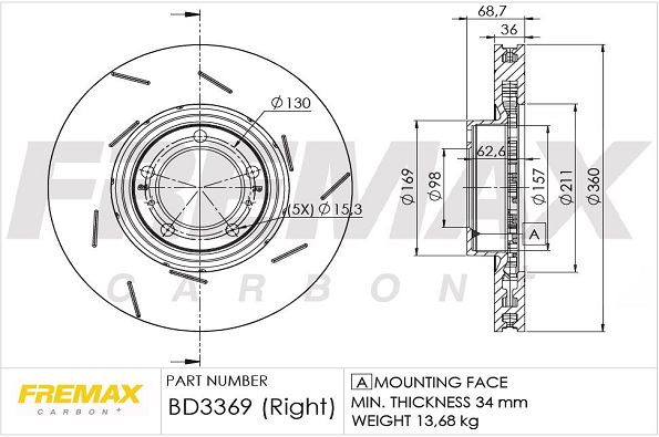 FREMAX Тормозной диск BD-3369