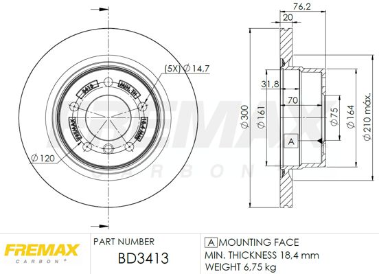 FREMAX Тормозной диск BD-3413