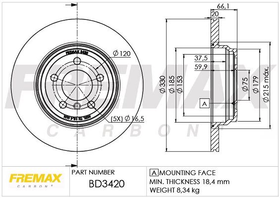 FREMAX Тормозной диск BD-3420