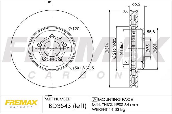 FREMAX Тормозной диск BD-3543