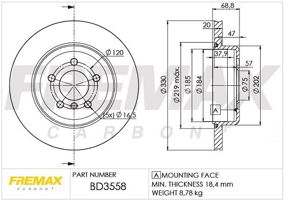 FREMAX Тормозной диск BD-3558