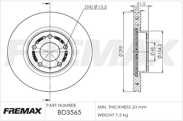 FREMAX Тормозной диск BD-3565