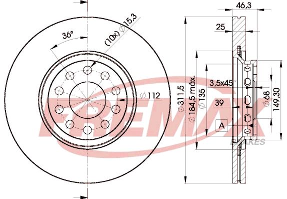 FREMAX Тормозной диск BD-4065