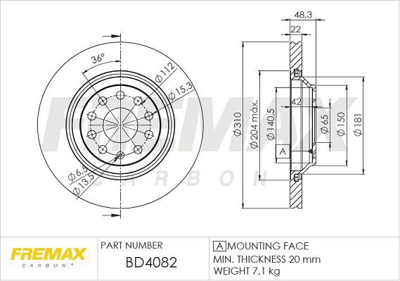 FREMAX Тормозной диск BD-4082