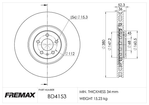 FREMAX Тормозной диск BD-4153