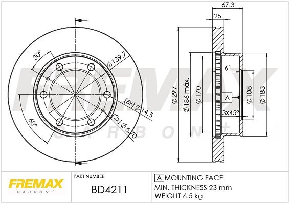 FREMAX Тормозной диск BD-4211