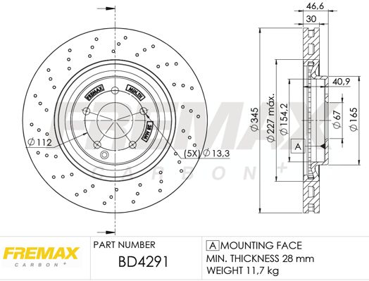 FREMAX Тормозной диск BD-4291