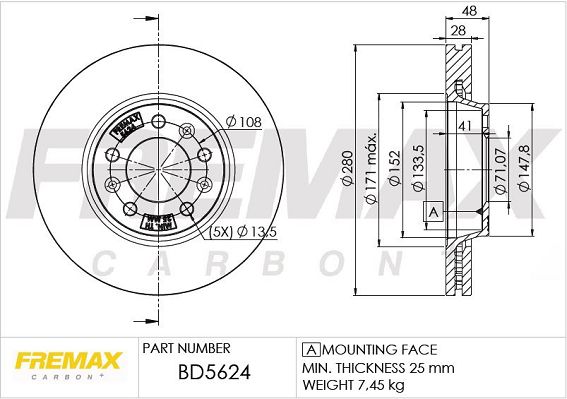 FREMAX Тормозной диск BD-5624