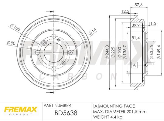 FREMAX Тормозной барабан BD-5638