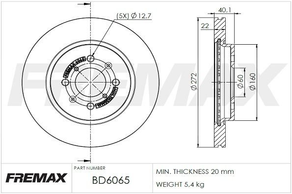 FREMAX Тормозной диск BD-6065