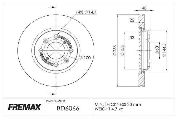 FREMAX Тормозной диск BD-6066