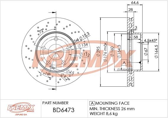 FREMAX Тормозной диск BD-6473
