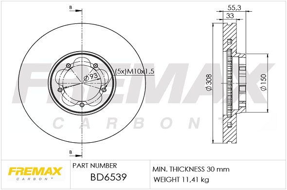 FREMAX Тормозной диск BD-6539