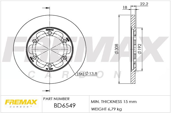 FREMAX Тормозной диск BD-6549
