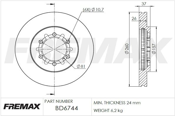 FREMAX Тормозной диск BD-6744