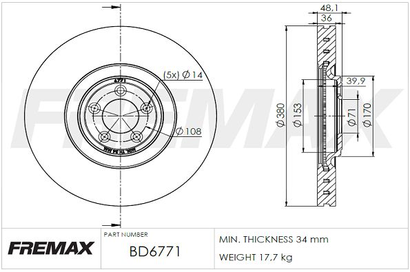 FREMAX Тормозной диск BD-6771