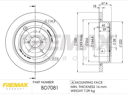 FREMAX Тормозной диск BD-7081