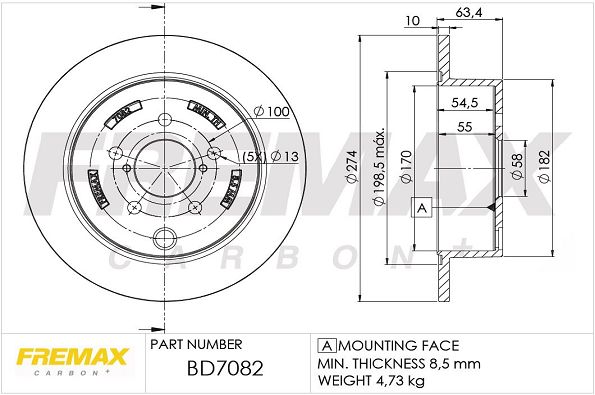 FREMAX Тормозной диск BD-7082