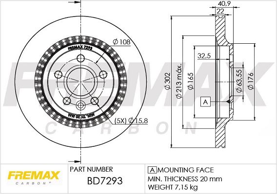 FREMAX Тормозной диск BD-7293