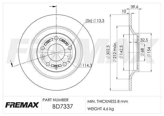 FREMAX Тормозной диск BD-7337