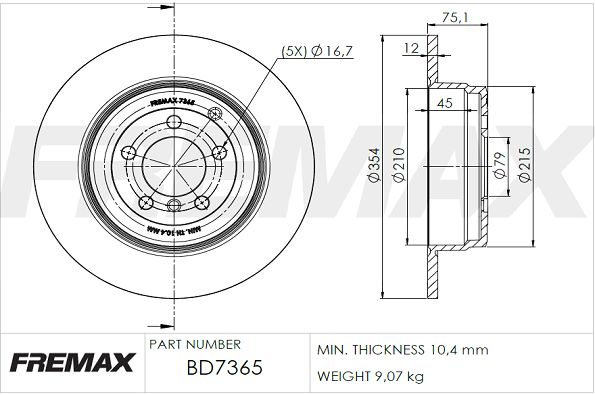 FREMAX Тормозной диск BD-7365