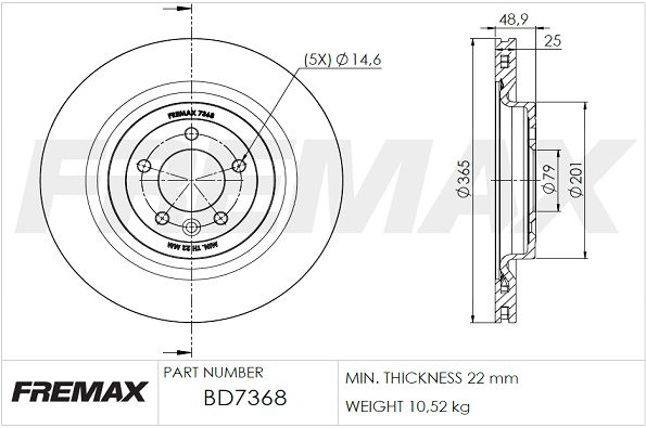 FREMAX Тормозной диск BD-7368