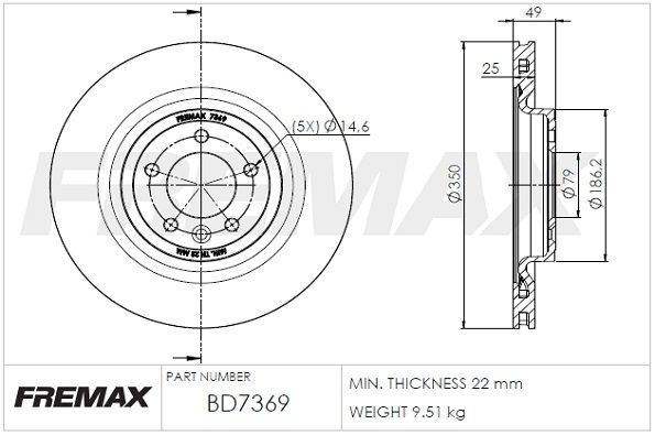 FREMAX Тормозной диск BD-7369